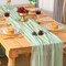 2 Pack Sage Green Cheesecloth Table Runner 120 Inch 10 FT Boho Gauze Cheese Cloth Table Runner(Sage Green)35"W